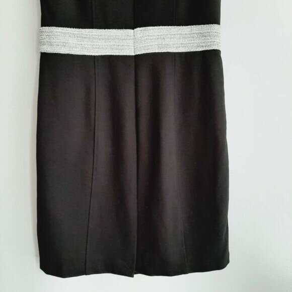 DEX Classic Colorblock Sheath Knee Length Midi Dress Black & Grey Sz M - Picture 10 of 13